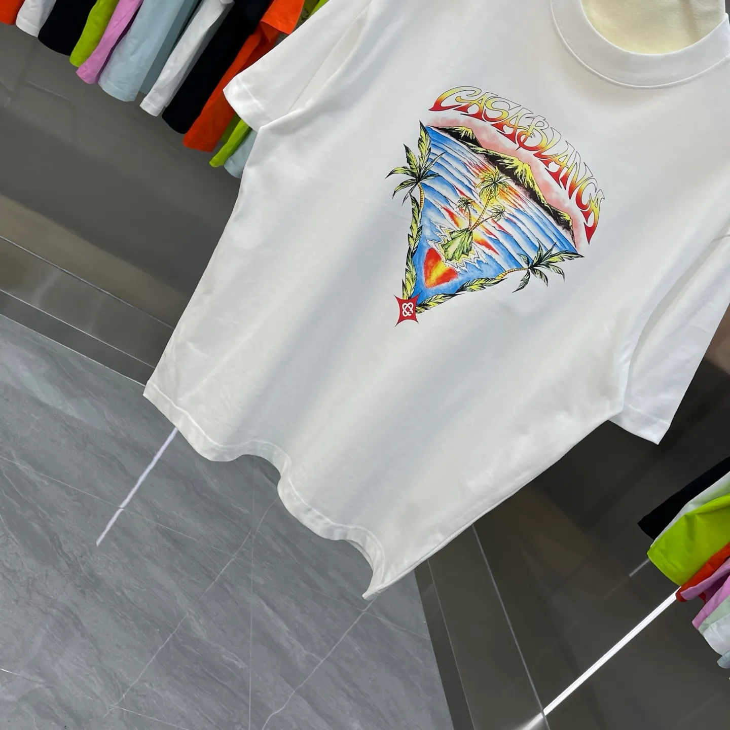New Arrival Casablanca Classic Series T ～ ， ， 。 ， Classic ， In Stock ！ ：White Black Light Green Orange Pink（5 ） Size：S M L XL XXL